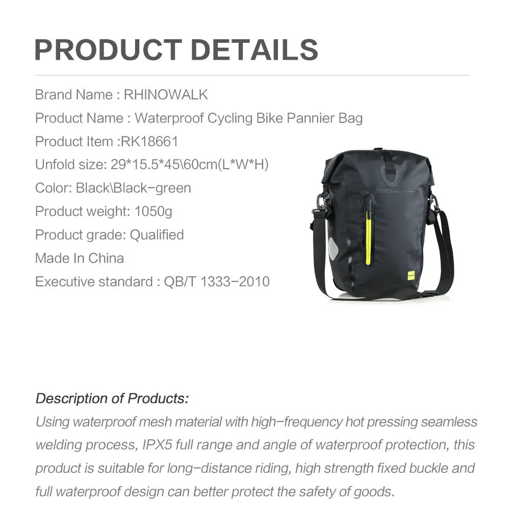 Top RHINOWALK MTB Road Bike Bicycle Rear Rack Pannier Bag Waterproof 25L Cycling Rear Seat Bag Shoulder Bag Bike Accessories 34 Top RHINOWALK MTB Road Bike Bicycle Rear Rack Pannier Bag Waterproof 25L Cycling Rear Seat Bag Shoulder Bag Bike Accessories 34