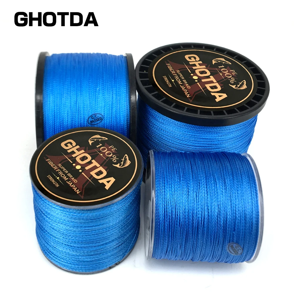 GHOTDA 1000M 500M 300M Japan Multifilament PE Braided Fishing Line braid Bluein Fishing Lines