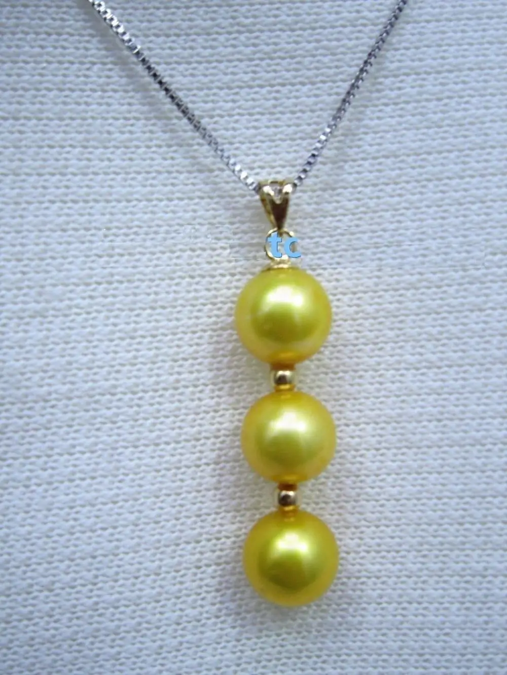 

NATURAL 10-11MM GENUINE SOUTH SEA GOLDEN PEARL PENDANT NECKLACE GOLD