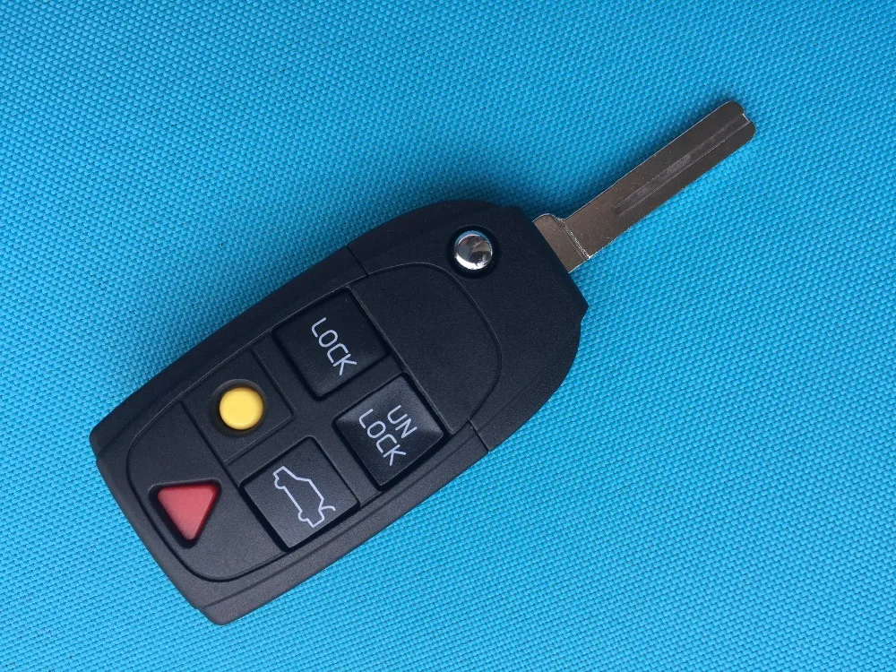 

1pc Replacement Folding Flip Remote Key Shell 2/3/5 Buttons & Uncut Blade FOB For Volvo C70 S40 S60 S70 S80 S90 V40 V70