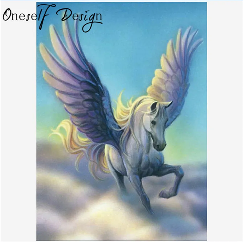 

5D Diamond Painting Horse Flying The Horse Pegasus DIY Pictures Of Crystals Mosaic Diamond Painting Full Round Color By Numbers
