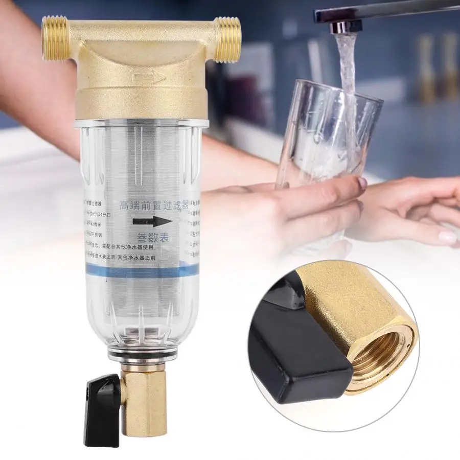 

Water Filters Front Purifier Copper Kitchen Bathroom Water Pre-filter Backwash Remove Rust Sediment