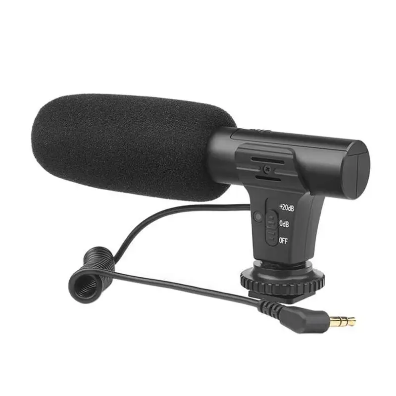 

SHOOT 3.5mm Stereo Camera Microphone VLOG Photography Interview Digital Video Recording Microphone for Nikon Canon DSLR Camera