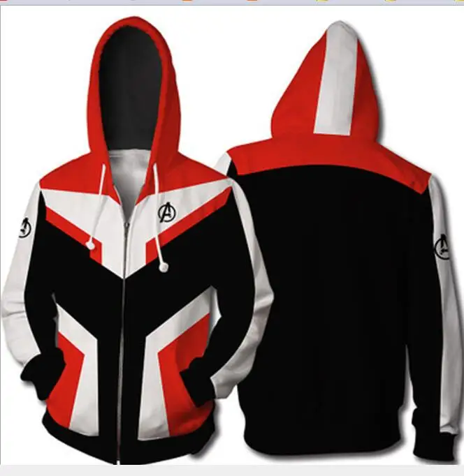 Avengers Endgame Hoodies Cosplay Quantum Realm Costumes Sweatshirt Jacket Captain Marvel Tech Hooded Superhero Captain America