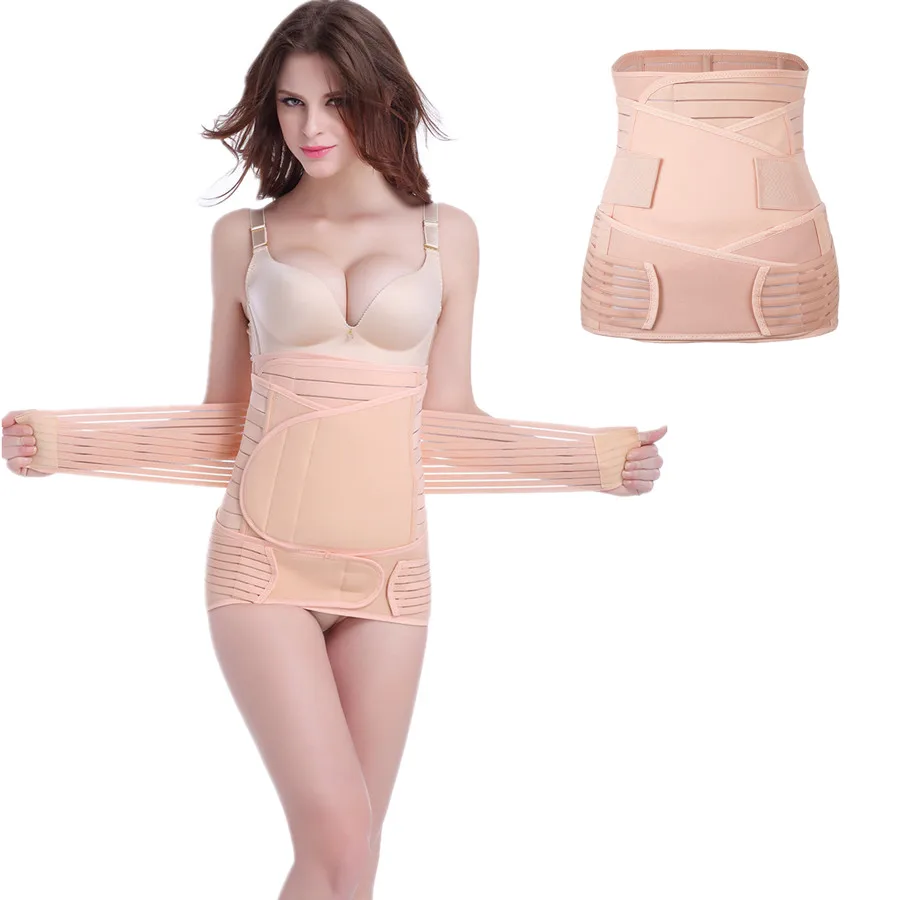 

Women Postpartum Belt 3-Piece Set Slimming Body Shapers Belts Fitness Shapewear Waist Trainer Modeling Strap Recovery Corset