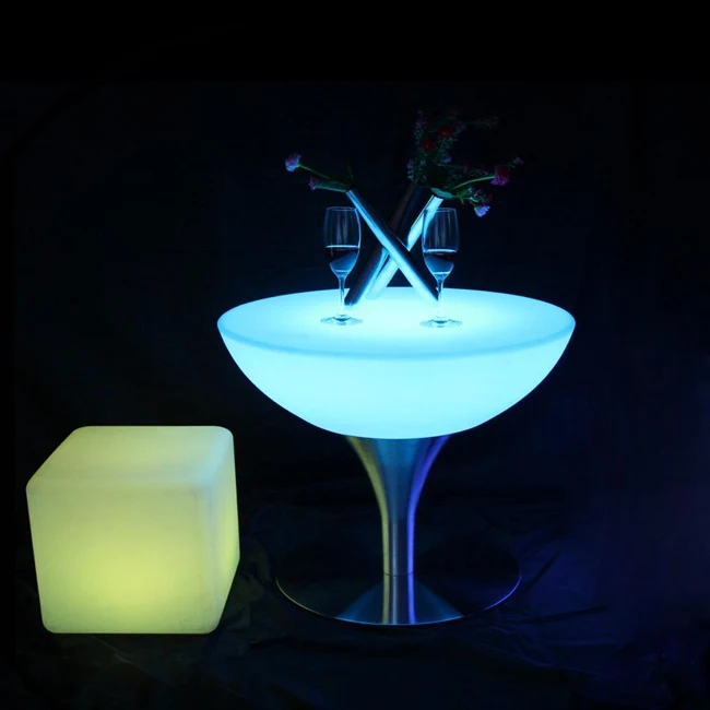 16 colors Changing Lighting Led Bar Furniture Illuminous Glowing Coffee Bar Table For Indoor  SK-LF18 (D66*H58cm) 2pcs/Lot