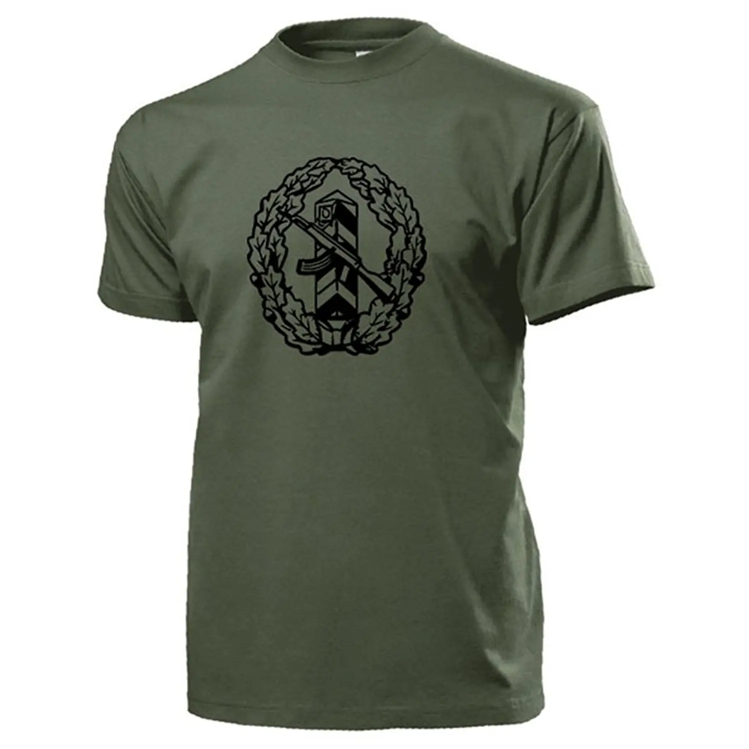 

2019 New Summer Cool Tee Shirt DDR Grenzgroup NVA Protective cord border pile AK74 Germany Reservist Berlin Cotton T-shirt