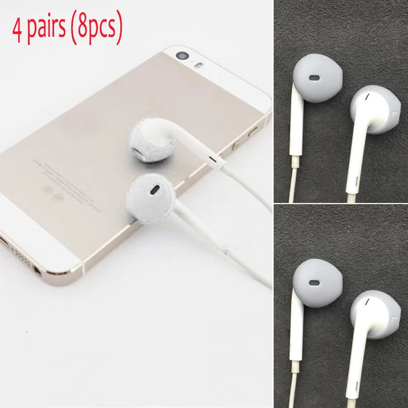 4 пары мягких силиконовых наушников амбушюры для iphone5 5S 6 plus s 6splus 7 7plus чехол с