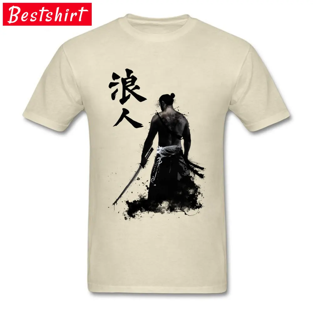 2018 New Fashion Boy Tshirts Ronin Funny Tops Shirts 100% Cotton Short Sleeve Casual Clothing Shirt Crewneck Free Shipping Ronin beige