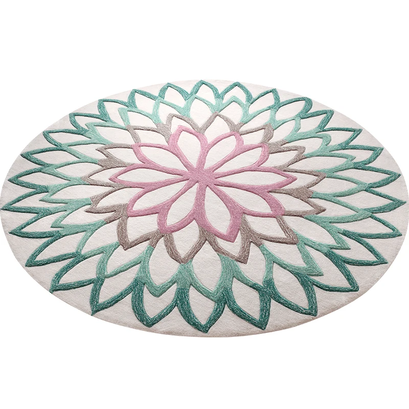 

Imported Acrylic Round Carpet Home Decor Thick Bedroom Carpet Living Room Rug Computer Chair Rugs Kids Room Rugs Study Floor Mat