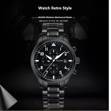 AILANG Multifunctional Watch Retro Men Military Watch 30M Waterproof Mechanical Watches Men Luminous Automatic Wristwatch Reloj ailang men s watch stainless steel flywheel automatic mechanical watch hollow multifunctional waterproof personality men s watch