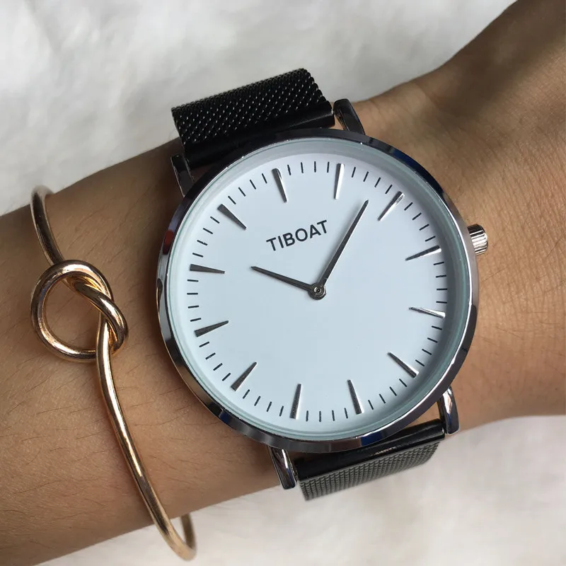 TIBOAT 40mm Stainless Steel Mesh Minimalist Watch Japan Movement Quartz Waterproof Watch Gold Whatch Women Gifts For Women TIBOAT 40mm Stainless Steel Mesh Minimalist Watch Japan Movement Quartz Waterproof Watch Gold Whatch Women Gifts For Women