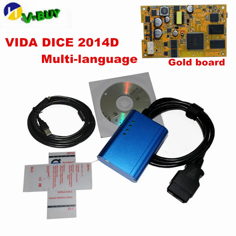 + Золотая печатная плата для Vida Dice 2014D диагностический инструмент Многоязычный Pro