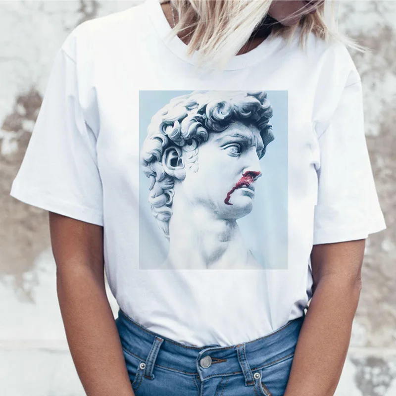 Гранж эстетический Стиль Женская футболка ulzzang Tumblr Корейская забавная 90s одежда