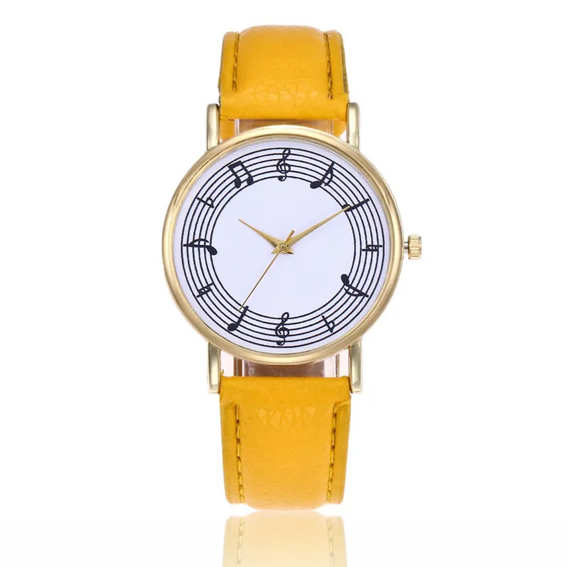 

2019 Girls Watches Women Musical Note Quartz Montre Femme Women's Watch Leather Strip Clock Wristwatches Dropshipping