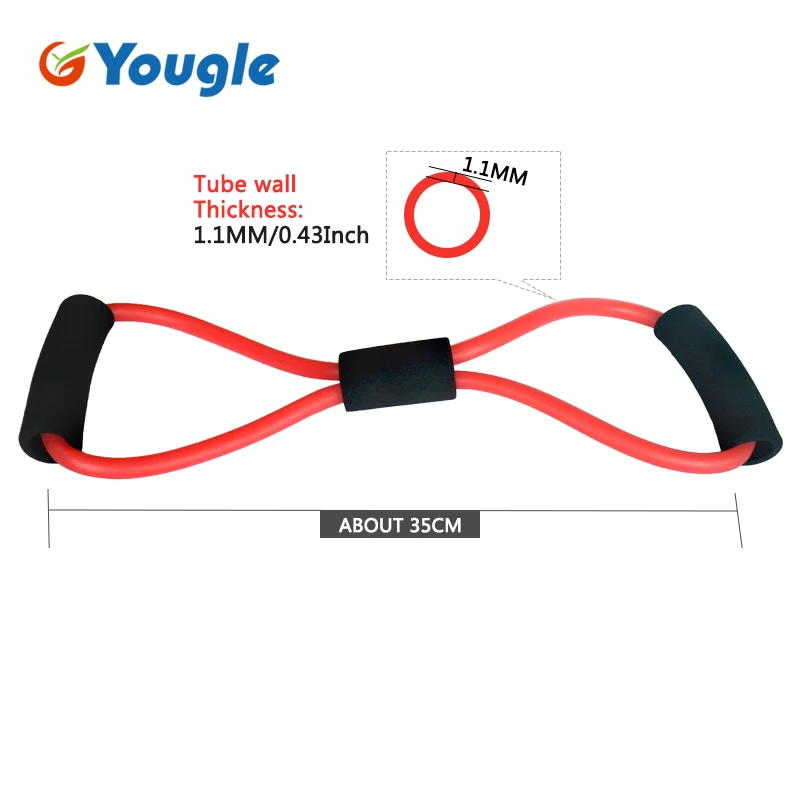 2 шт. 8 образный сопротивление контура группы tube for yoga фитнес пилатес тренировки