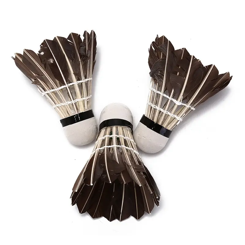 12pcs/Set Badminton Shuttlecock Black Goose Board Feather Flying