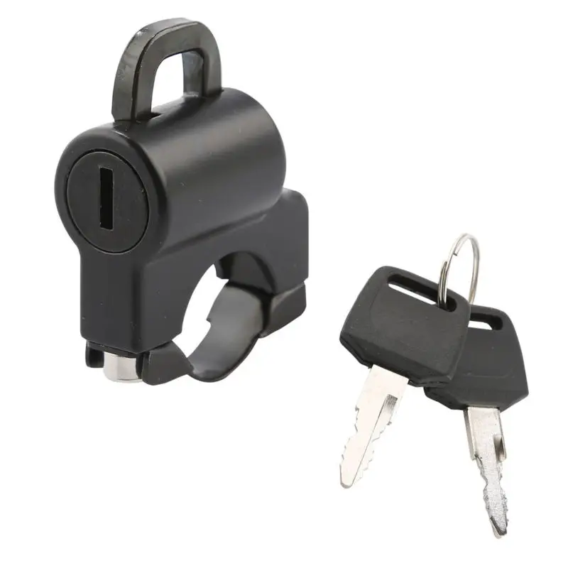 

Motorcycle Motorbike Helmet Lock With 2 Keys Fits Universal 25mm Handlebar Two Colors