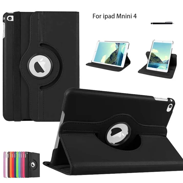 

360 Degree Rotating Magnetic Synthetic Leather stand Case Smart Cover for Apple iPad Mini 4 7.9 inch Tablet, w/ Auto Sleep/Wake