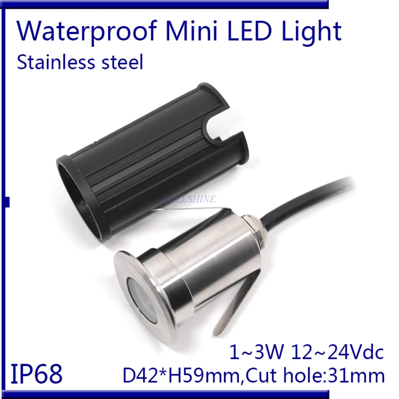 

Mini 1W 3W Small Pool Light DC12V 24V Underwater Lamp IP68 stainless steel material Spa Lamp RGB ,white ,warm white 3pcs/lot