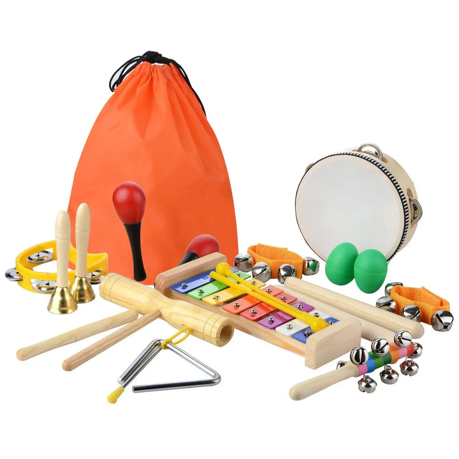 Spielzeug von Holz Per Ohuhu 27 Stück Musikinstrumente Musical Instruments Set 