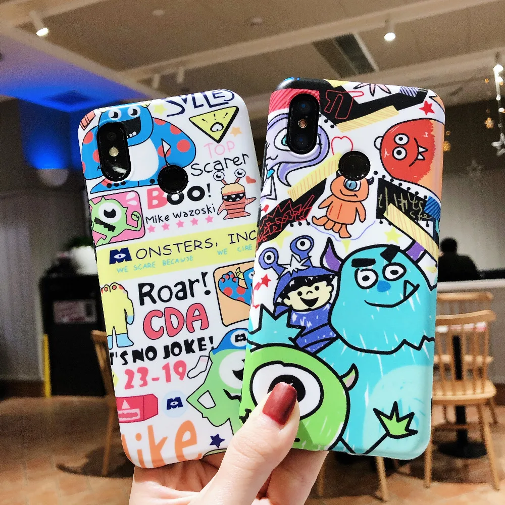 Чехол Marchcover для Xiaomi 8 6x Redmi note5 с милыми мультяшными монстрами Universty Mike мягкий чехол