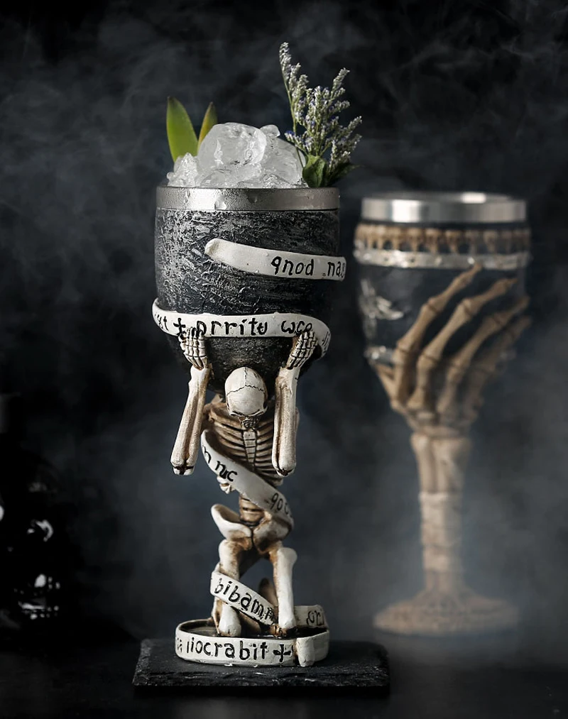 3D Готическая чашка из нержавеющей стали с черепом для бара, вечерние чашки для домашнего вина, бокалы, подарки на Хэллоуин
