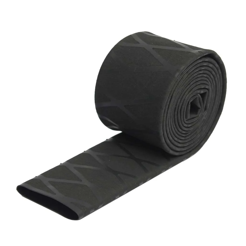 30mm Black Non Slip Heat Shrink Tubing Textured Grip Fish Rod Racket Handle