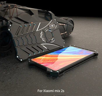 

SIMON For Xiaomi Mi Mix 2S Metallic Case R-JUST Luxury Space Aluminium Metal Case Mobile Phone Cover Plain Color Coque Kickstand