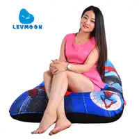 Levmoonお手玉ソファチェアスパイダーマンシートzacコンフォート豆袋のベッドカバーなしでフィラー綿屋内お手玉ラウンジ椅子