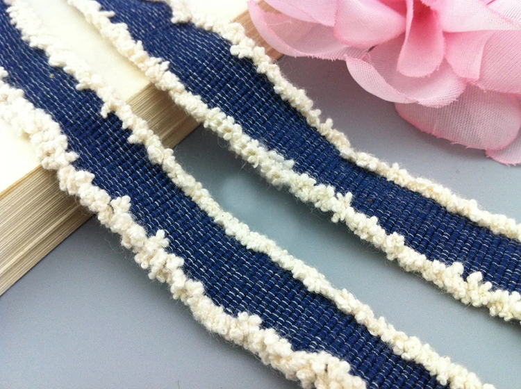 Buy 10 yard 2cm 0.78" wide blue tassel fringe tapes