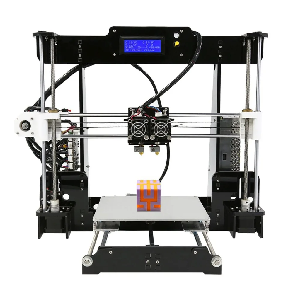

Hot Sale 3D Printer Dual Extruder Double Colors Printing Prusa i3 with Heated Bed High-precisio Free Testing Filament US