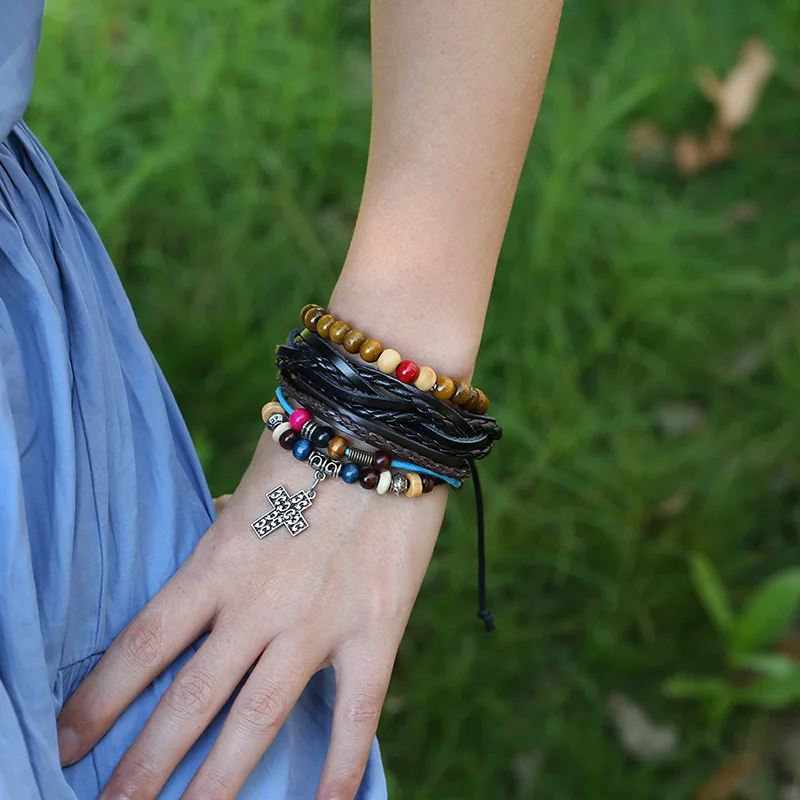 

Fashion Unisex Bracelets Braided Leather Ropes Bangles Bracelets Jewelry For Men Women