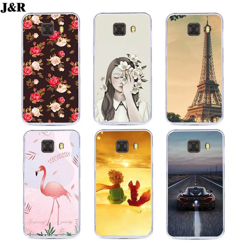 J&ampR Soft TPU Case For Samsung Galaxy C9 C7 C5 PRO C10 Silicone Cover Colorful Printing Cartoon Animals Protective Cases |