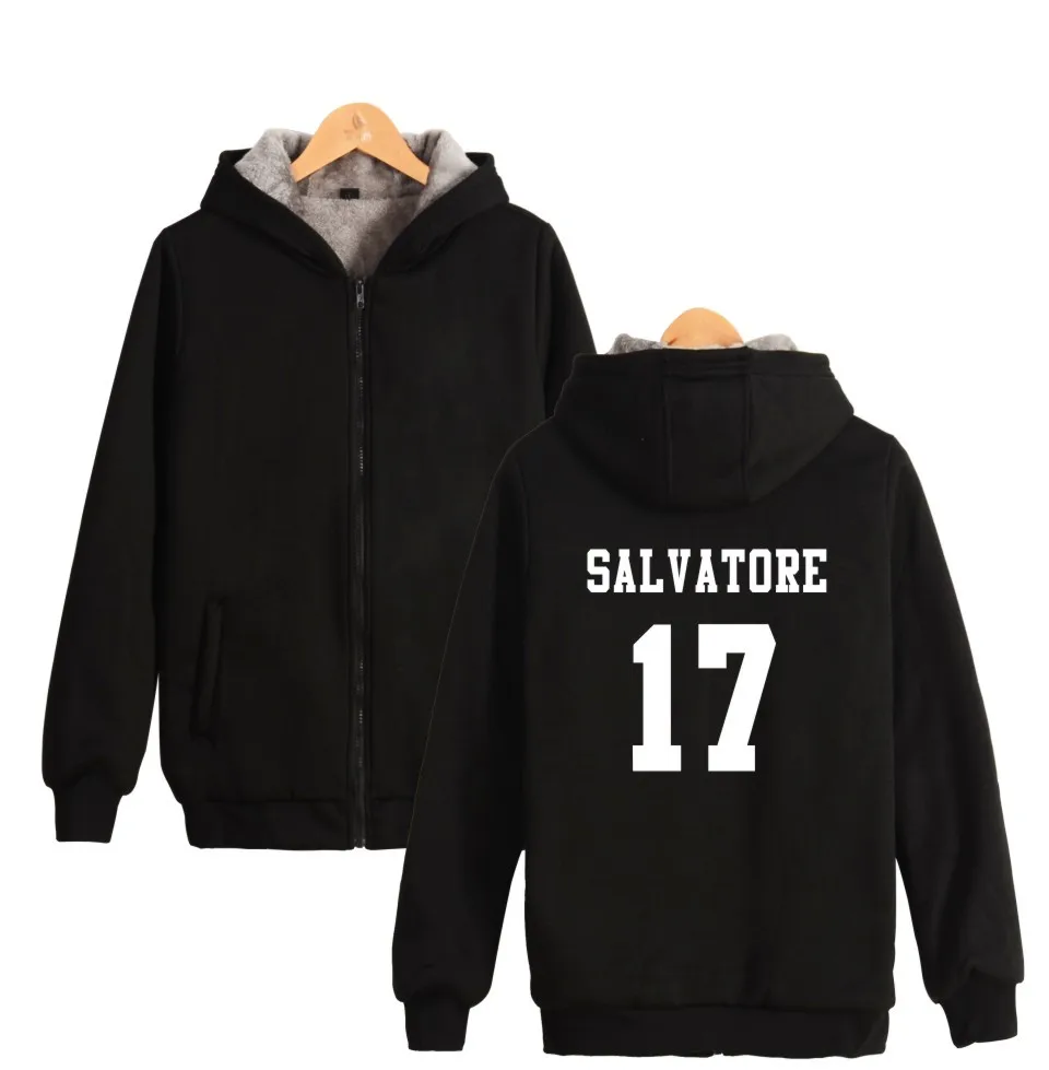 

Salvatore 17 Vampire Diaries Mystic Falls Timberwolves hoodie thicken NEW ARRIVAL Winter Warn thicken Hoodie Salvatore 17 Print