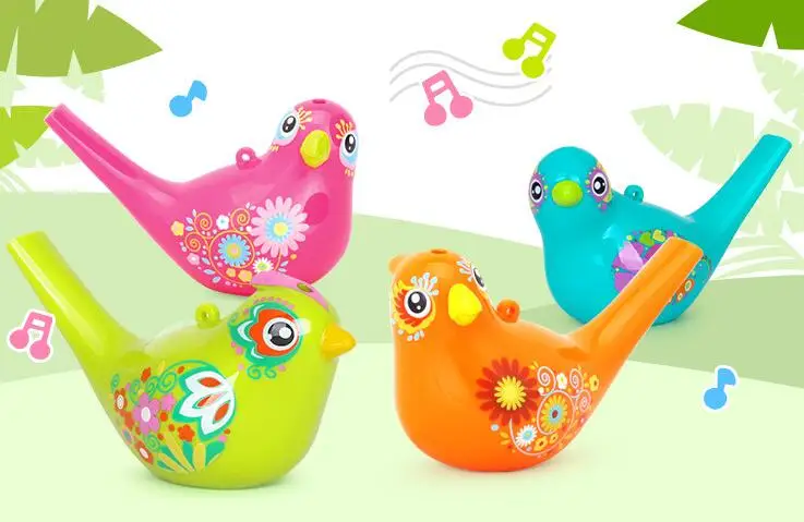 الرسم الملون المياه الطيور صافرة bathtime الموسيقية لعبة للطفل التعلم المبكر تربية الأطفال هدية لعبة موسيقية