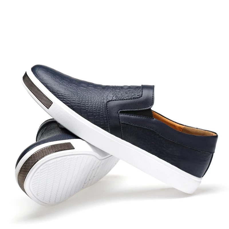 20189 New Men's Leather Loafers Casual Shoes Size 44 Cow Leather Soft Man White Shoes Spring Leisure Leather Loafers