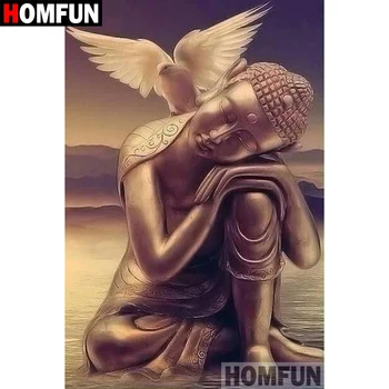 

HOMFUN Diamond Painting Cross Stitch Pattern 5D Diamond Embroidery "Religious Buddha" Home Decor DIY diamond Art A02622
