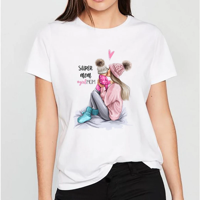 

Harajuku T Shirt Super Mom Graphic Tees Camiseta Mujer Women Clothes 2019 Korean Tops Love Vogue Tee Shirt Femme Streetwear