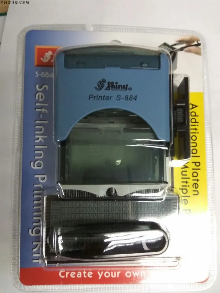 Carimbo de Borracha Material de Escritório de Negócios Kit de Impressão Brilhante Auto Tinta Personalizado Mini D-i-y Grupo Stamper S-884 22x58mm