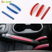 Sansour ABS Handbrake hand Parking Brake Set Paillette Trim Moulding Decorative Car Stickers Sequins Cover For Wrangler 2011 up