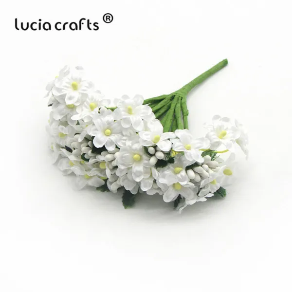 Lucia crafts 1 пачка 115 мм шелковая ткань искусственный букет цветов для Свадебная вечеринка в отеле дома DIY художественное украшение A0402 - Цвет: white