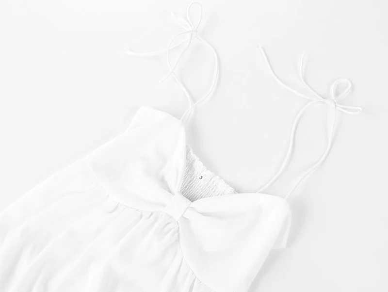 Forefair Summer Sexy Spaghetti Strap Dress Women A Line White (18)
