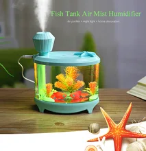 Portable 460ml Fish Tank USB Humidifiers LED Light Air Ultrasonic Humidifier Essential Oil Aroma Diffuser Mist Maker For Home