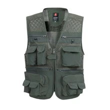 b Summer Mesh Vest For Men Spring Autumn Male Casual Thin Breathable Multi Pocket Waistcoat Mens Baggy 5XL Vest With Many Pocket multi pocket tactical vest black male vest outdoor male cs field equipment breathable mesh