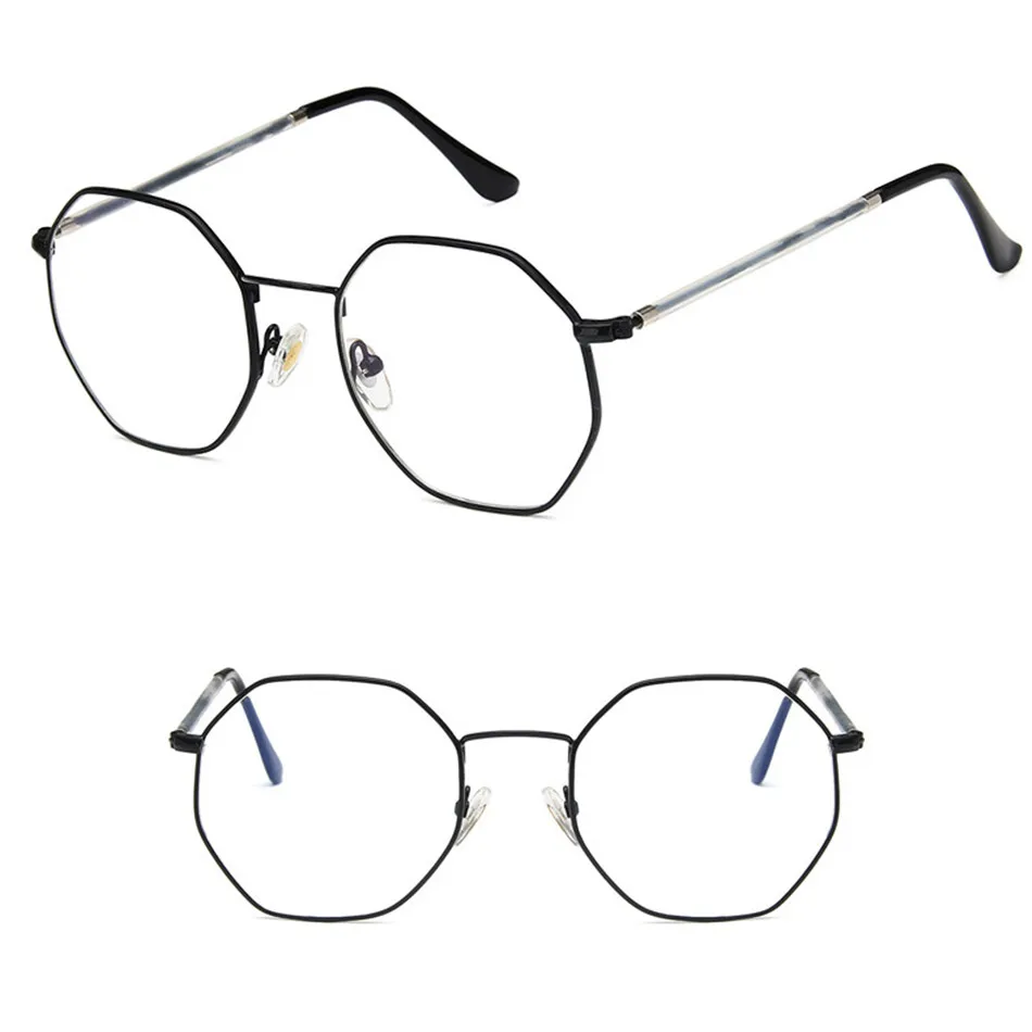 Elbru анти-синий светильник, блокирующая близорукость, очки, оправа для мужчин и женщин, полигоновая металлическая оправа Очки для работы за компьютером, анти-синий луч, очки
