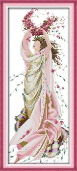 

Rose fairy, counted printed on fabric DMC 14CT 11CT Cross Stitch kits,embroidery needlework Sets Home Decor