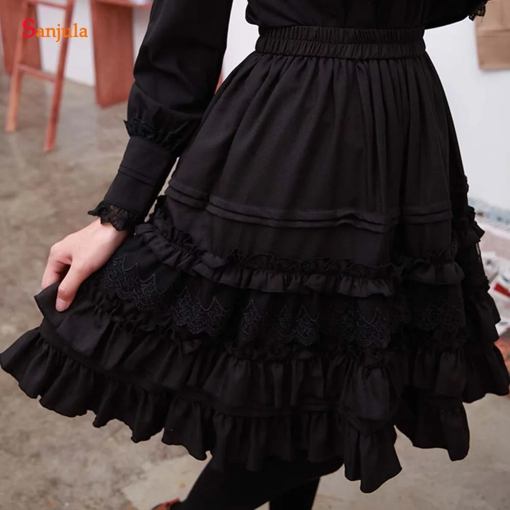 Vintage Lolita Underskirts for Costume Midi Skirts With Ruffles A-line High Waist Women Petticoats For Party Dress P031 Vintage Lolita Underskirts for Costume Midi Skirts With Ruffles A-line High Waist Women Petticoats For Party Dress P031