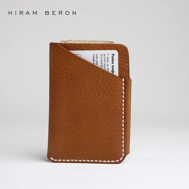 Personalized Leather Vertical Wallet Gift / Brown Leather Card 