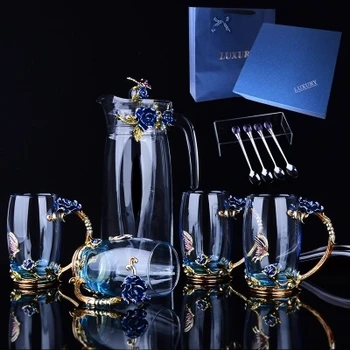 

Water bottle kettle set creative tea cup glass gift coffee cup A birthday present Free shipping